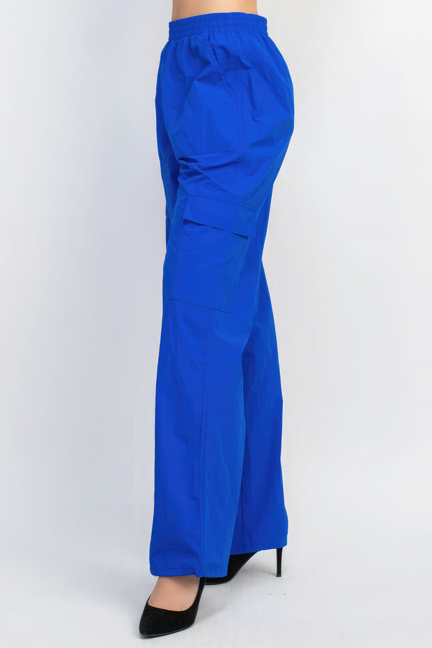 High-rise Cargo Parachute Pants - Fashionmj