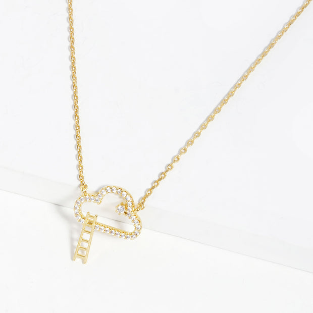 Gold Dipped Cloud Pendant Necklace - Fashionmj