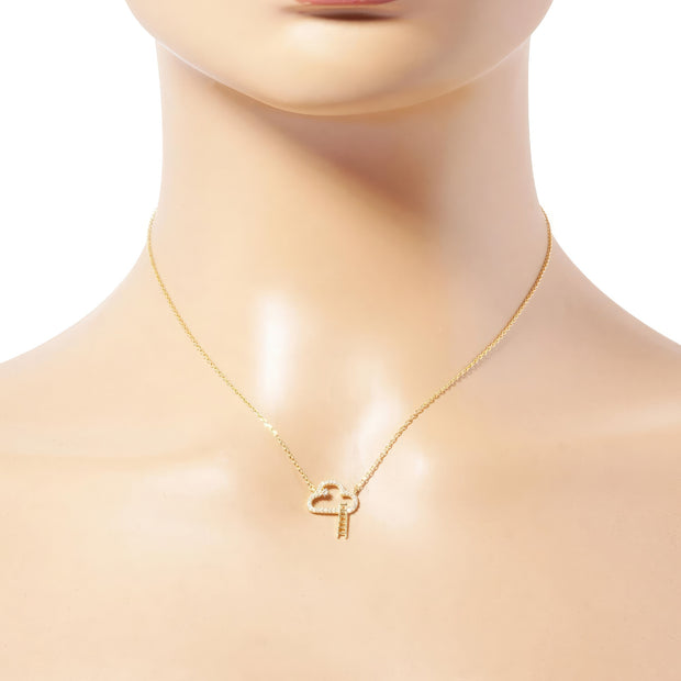 Gold Dipped Cloud Pendant Necklace - Fashionmj