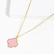 Gold Dipped Flower Pendant Necklace - Fashionmj