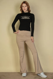 High Waisted Front Pocket Flare Pants - Fashionmj