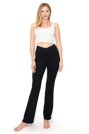 V-waist Mini Flare Yoga Pants - Fashionmj