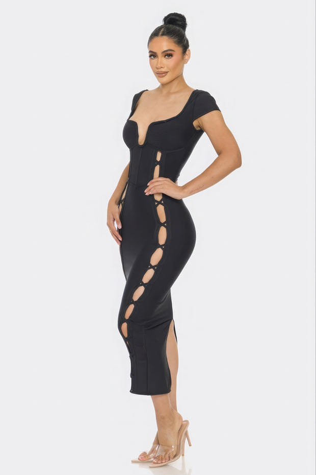 Bandage Midi Dress - Fashionmj