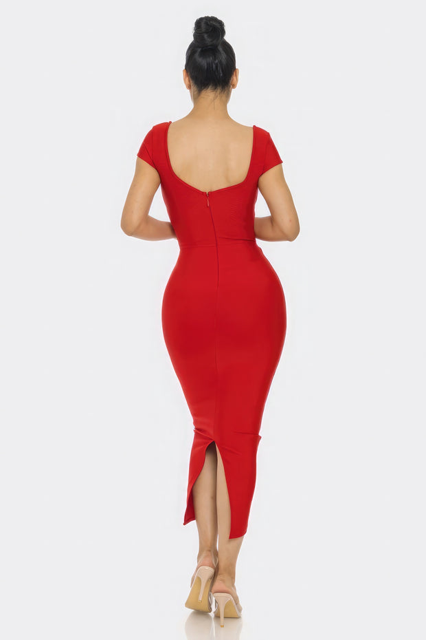 Bandage Midi Dress - Fashionmj