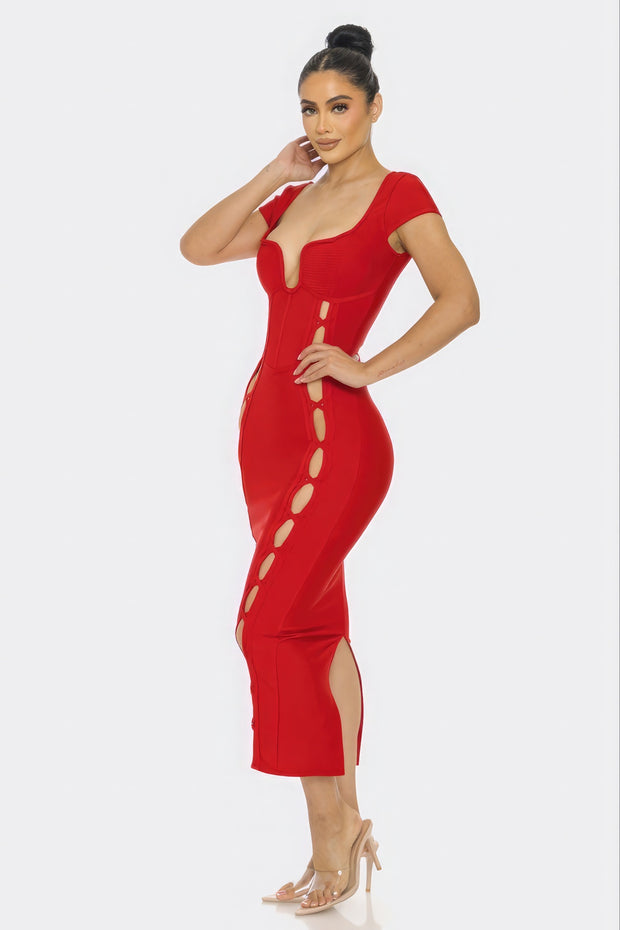 Bandage Midi Dress - Fashionmj