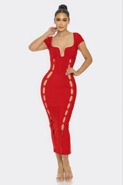 Bandage Midi Dress - Fashionmj