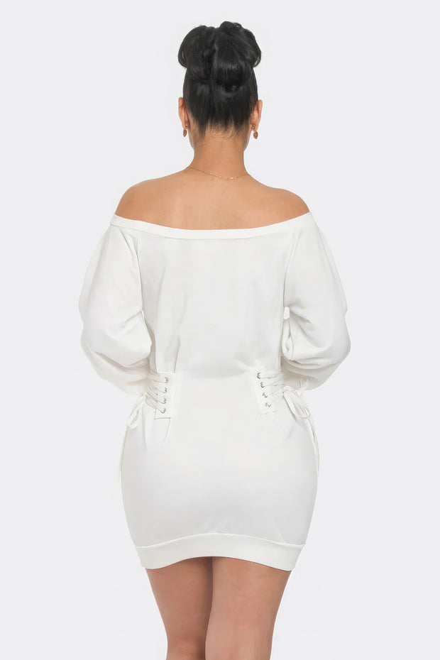 Off Shoulder Mini Dress - Fashionmj