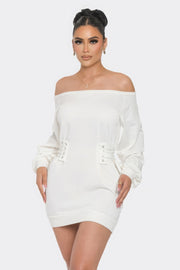 Off Shoulder Mini Dress - Fashionmj