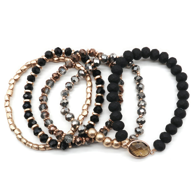 Multi Bead Stretch Bracelet Set - Fashionmj