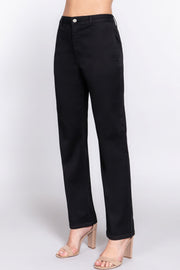 Straight Fit Twill Long Pants - Fashionmj