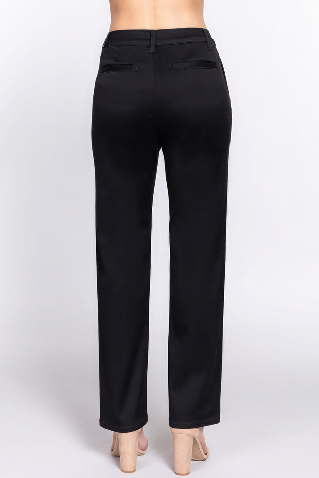 Straight Fit Twill Long Pants - Fashionmj