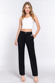 Straight Fit Twill Long Pants - Fashionmj