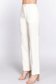 Straight Fit Twill Long Pants - Fashionmj