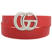 Metal Buckle Belt With Full On Rhinestone Body - Fashionmj