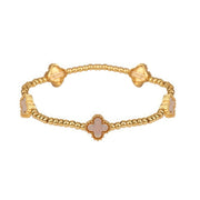 Metal Flower Station Stretch Bracelet - Fashionmj