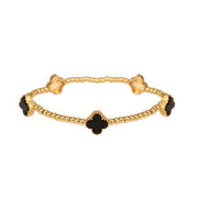 Metal Flower Station Stretch Bracelet - Fashionmj