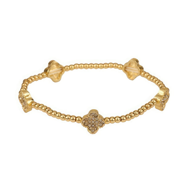 Metal Flower Station Stretch Bracelet - Fashionmj