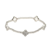 Metal Flower Station Stretch Bracelet - Fashionmj