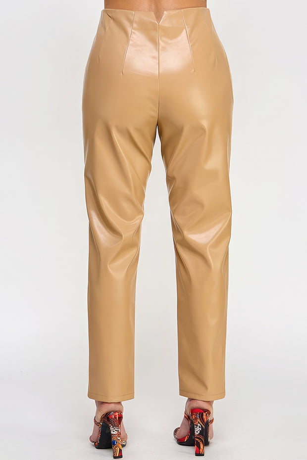 Faux Leather Pants - Fashionmj