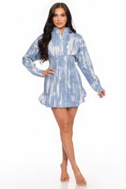 Tie Dye Mini Dress - Fashionmj