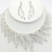 Rhinestone Necklace Earring Set - Fashionmj