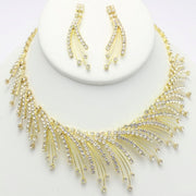 Rhinestone Necklace Earring Set - Fashionmj