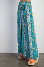 Floral Print Gauze Palazzo Pants - Fashionmj