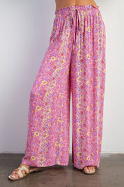 Floral Print Gauze Palazzo Pants - Fashionmj