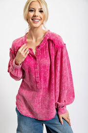 Washed Cotton Gauze Tunic - Fashionmj