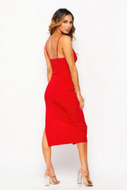 Side Slit Cami Dress - Fashionmj