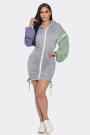 Detachable Zipper Mini Dress - Fashionmj