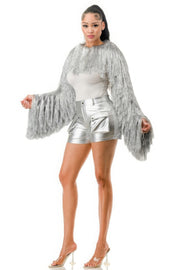 Metallic Tinsel Bolero - Fashionmj