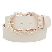 3d Rhinestone Flower Double Circle Belt - Fashionmj