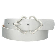 Mirrored Triangle Cracked Pu Buckle Belt - Fashionmj