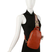 Smooth Zipper Sling Crossbody With Guitar Strap - Fashionmj