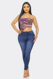 Mesh Print Top - Fashionmj