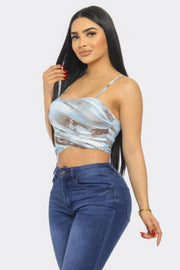 Mesh Print Top - Fashionmj