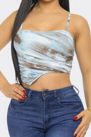 Mesh Print Top - Fashionmj