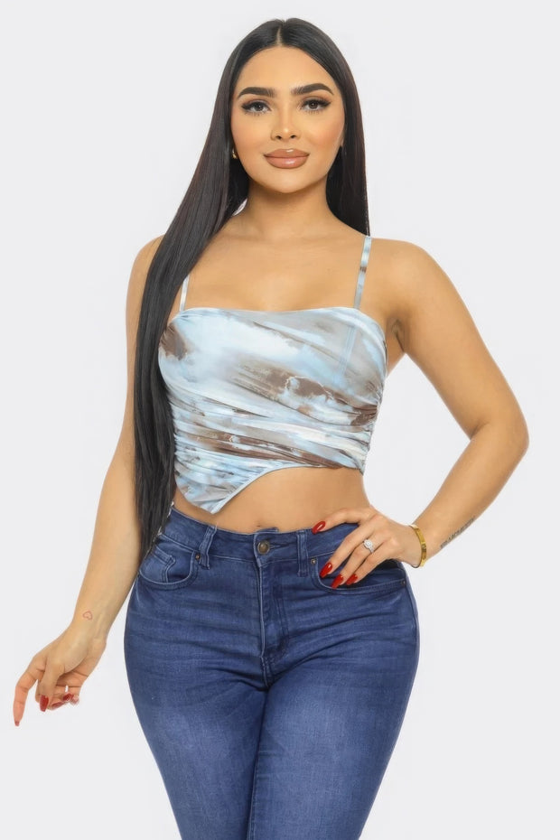 Mesh Print Top - Fashionmj