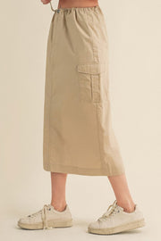 Cargo Skirt With Drawstring Midi Skirt - Fashionmj