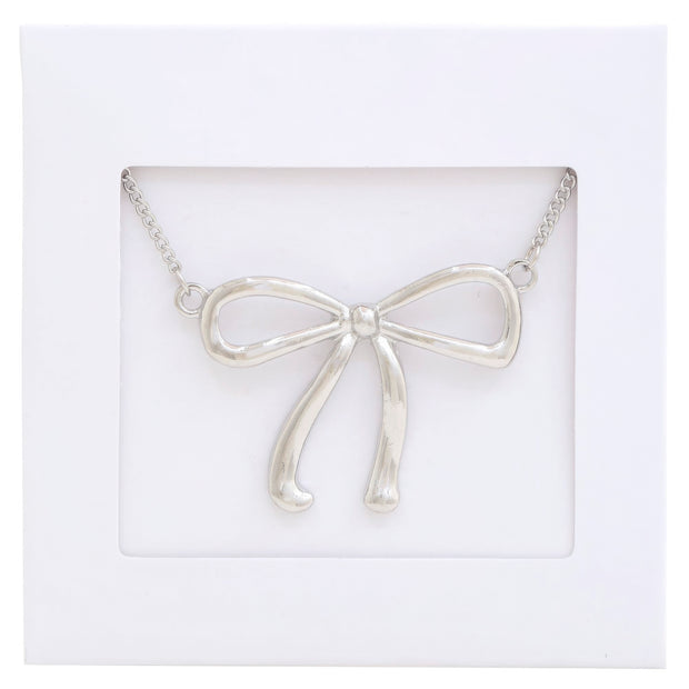 Bow Pendant Metal Necklace - Fashionmj