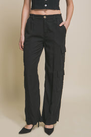 Full-length Tencel Pants With Cargo Pockets - Fashionmj