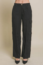 Full-length Tencel Pants With Cargo Pockets - Fashionmj