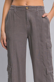 Full-length Tencel Pants With Cargo Pockets - Fashionmj