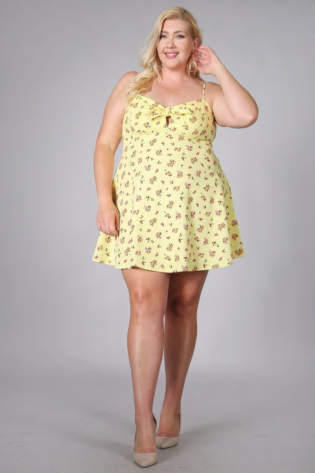 Plus Size Floral Fit And Flare Dress - Fashionmj