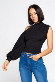 Ladies One-shoulder Top - Fashionmj