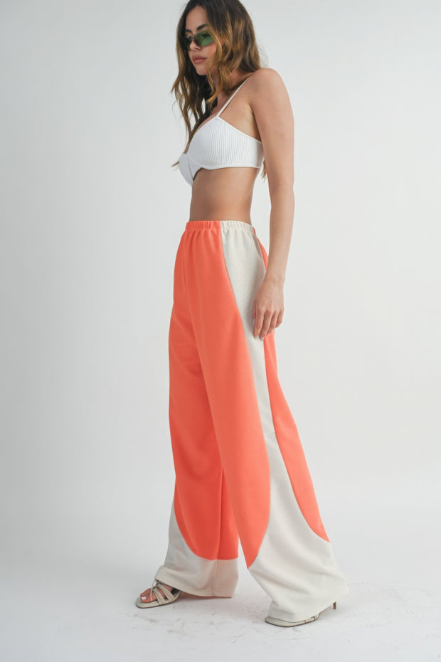 Two Toned Wide Leg Pants - Fashionmj