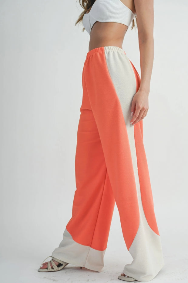 Two Toned Wide Leg Pants - Fashionmj