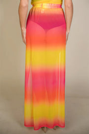 High Split Mesh Sheer Maxi Skirt - Fashionmj