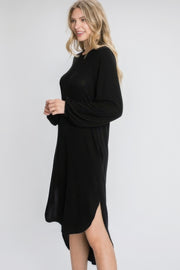 Minimal Long Sleeve Midi Dress - Fashionmj